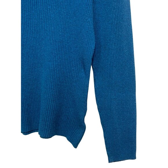 St. Johns Bay Women Classic Blue Ribbed Turtleneck Sweater X-Large Cotton Blend - Picture 10 of 16